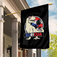 Funny Boricua Dinosaur Dino Puerto Rican Flag Hispanic Heritage Garden Flag - Wonder Print Shop