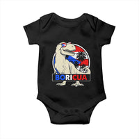 Funny Boricua Dinosaur Dino Puerto Rican Flag Hispanic Heritage Baby Onesie - Wonder Print Shop