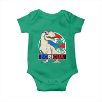 Funny Boricua Dinosaur Dino Puerto Rican Flag Hispanic Heritage Baby Onesie - Wonder Print Shop