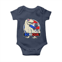 Funny Boricua Dinosaur Dino Puerto Rican Flag Hispanic Heritage Baby Onesie - Wonder Print Shop