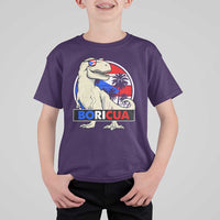 Funny Boricua Dinosaur Dino Puerto Rican Flag Hispanic Heritage T Shirt For Kid - Wonder Print Shop