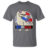 Funny Boricua Dinosaur Dino Puerto Rican Flag Hispanic Heritage T Shirt - Wonder Print Shop