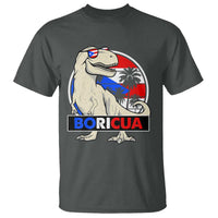 Funny Boricua Dinosaur Dino Puerto Rican Flag Hispanic Heritage T Shirt - Wonder Print Shop