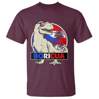 Funny Boricua Dinosaur Dino Puerto Rican Flag Hispanic Heritage T Shirt - Wonder Print Shop