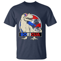 Funny Boricua Dinosaur Dino Puerto Rican Flag Hispanic Heritage T Shirt - Wonder Print Shop