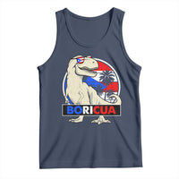 Funny Boricua Dinosaur Dino Puerto Rican Flag Hispanic Heritage Tank Top - Wonder Print Shop