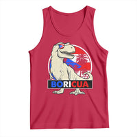 Funny Boricua Dinosaur Dino Puerto Rican Flag Hispanic Heritage Tank Top - Wonder Print Shop