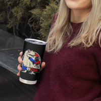 Funny Boricua Dinosaur Dino Puerto Rican Flag Hispanic Heritage Tumbler Cup - Wonder Print Shop