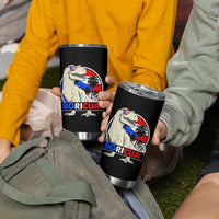 Funny Boricua Dinosaur Dino Puerto Rican Flag Hispanic Heritage Tumbler Cup - Wonder Print Shop