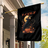 Funny Halloween F Caw F Garden Flag Black Crow Moon Gothic Spooky Season - Wonder Print Shop