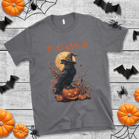 Funny Halloween F Caw F T Shirt Black Crow Moon Gothic Spooky Season - Wonder Print Shop