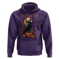 Funny Halloween F Caw F Hoodie Black Crow Moon Gothic Spooky Season - Wonder Print Shop