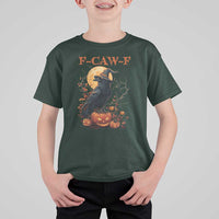 Funny Halloween F Caw F T Shirt For Kid Black Crow Moon Gothic Spooky Season - Wonder Print Shop
