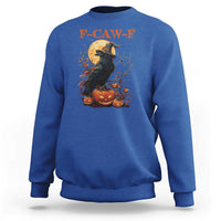 Funny Halloween F Caw F Sweatshirt Black Crow Moon Gothic Spooky Season - Wonder Print Shop