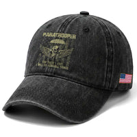 Military Paratrooper Washed Cotton Baseball Cap For Those I Love I Will Do Horrible Things Airborne Soldier