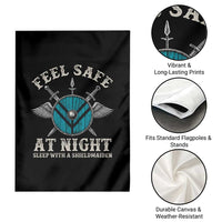 Funny Feel Safe At Night Sleep With A Shieldmaiden Garden Flag Viking Pride - Wonder Print Shop
