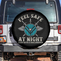 Funny Feel Safe At Night Sleep With A Shieldmaiden Spare Tire Cover Viking Pride - Wonder Print Shop