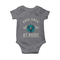 Funny Feel Safe At Night Sleep With A Shieldmaiden Baby Onesie Viking Pride - Wonder Print Shop