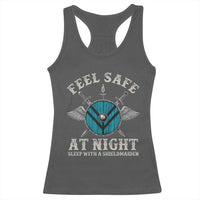 Funny Feel Safe At Night Sleep With A Shieldmaiden Racerback Tank Top Viking Pride - Wonder Print Shop