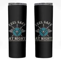 Funny Feel Safe At Night Sleep With A Shieldmaiden Skinny Tumbler Viking Pride - Wonder Print Shop