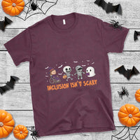 Halloween Teacher T Shirt Inclusion Isn't Scary Cute Skeleton Ghost Witch - Wonder Print Shop