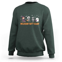 Halloween Teacher Sweatshirt Inclusion Isn't Scary Cute Skeleton Ghost Witch - Wonder Print Shop
