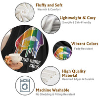 LGBT Lesbian Halloween Throw Blanket Kiss More Girls Rainbow Vampire Lips - Wonder Print Shop