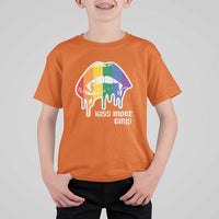LGBT Lesbian Halloween T Shirt For Kid Kiss More Girls Rainbow Vampire Lips - Wonder Print Shop