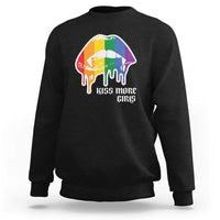 LGBT Lesbian Halloween Sweatshirt Kiss More Girls Rainbow Vampire Lips - Wonder Print Shop