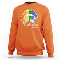 LGBT Lesbian Halloween Sweatshirt Kiss More Girls Rainbow Vampire Lips - Wonder Print Shop