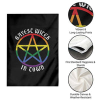Halloween LGBT Garden Flag Gayest Witch In Town Rainbow Pentagram Star - Wonder Print Shop