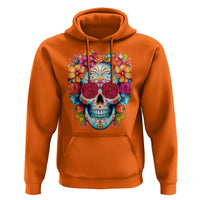 Day Of The Dead Hoodie Sugar Skull Dia De Los Muertos Halloween Rose Flowers