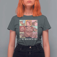 In My Moo Deng Era T Shirt For Women Cute Hippo Zoo Meme Baby Pygmy - Wonder Print Shop