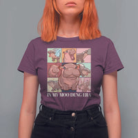 In My Moo Deng Era T Shirt For Women Cute Hippo Zoo Meme Baby Pygmy - Wonder Print Shop