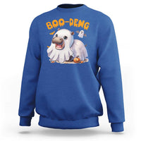 Funny Moo Deng Sweatshirt Boo Deng Cute Hippo Zoo Meme Baby Pygmy Halloween - Wonder Print Shop