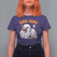 Funny Moo Deng T Shirt For Women Boo Deng Cute Hippo Zoo Meme Baby Pygmy Halloween - Wonder Print Shop