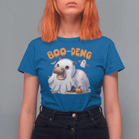 Funny Moo Deng T Shirt For Women Boo Deng Cute Hippo Zoo Meme Baby Pygmy Halloween - Wonder Print Shop