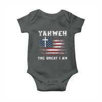 Yahweh The Great I Am Christian Faith Baby Onesie Vintage American Flag - Wonder Print Shop