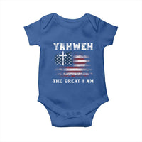 Yahweh The Great I Am Christian Faith Baby Onesie Vintage American Flag - Wonder Print Shop