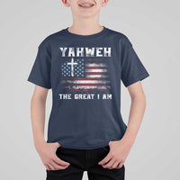 Yahweh The Great I Am Christian Faith T Shirt For Kid Vintage American Flag - Wonder Print Shop