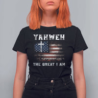 Yahweh The Great I Am Christian Faith T Shirt For Women Vintage American Flag - Wonder Print Shop