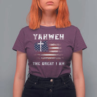 Yahweh The Great I Am Christian Faith T Shirt For Women Vintage American Flag - Wonder Print Shop