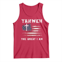 Yahweh The Great I Am Christian Faith Tank Top Vintage American Flag - Wonder Print Shop