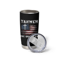 Yahweh The Great I Am Christian Faith Tumbler Cup Vintage American Flag - Wonder Print Shop