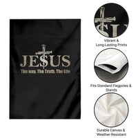 Jesus The Way The Truth The Life Garden Flag Christian Cross Nails - Wonder Print Shop