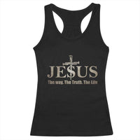 Jesus The Way The Truth The Life Racerback Tank Top Christian Cross Nails - Wonder Print Shop