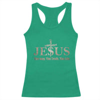 Jesus The Way The Truth The Life Racerback Tank Top Christian Cross Nails - Wonder Print Shop