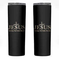 Jesus The Way The Truth The Life Skinny Tumbler Christian Cross Nails - Wonder Print Shop