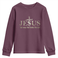 Jesus The Way The Truth The Life Youth Sweatshirt Christian Cross Nails - Wonder Print Shop
