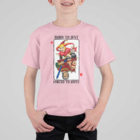 Funny Born To Jest Forced To Joust T Shirt For Kid Medieval Renaissance Meme - Wonder Print Shop